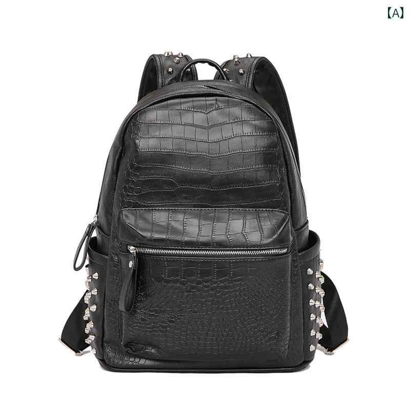 メンズ ファッション 春夏 秋　冬 かっこいい おしゃれ モテ 男性 紳士 バッグ 鞄 韓国 おすすめ スタッズ パソコン シンプル 高級 カジュアル ストリート ロック リュックサック