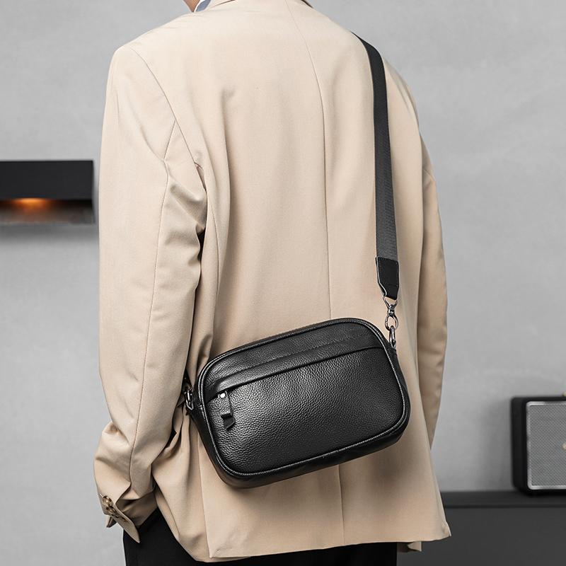 メンズ ファッション 春夏 秋　冬 かっこいい おしゃれ モテ 男性 紳士 バッグ 鞄 韓国 おすすめ レザー 牛革 ショルダー ボディ 無地 シンプル 高級 カジュアル 大容量 収納