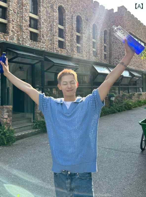 メンズ ファッション 春夏 秋冬 かっこいい オシャレ モテ 男性用 紳士服 服 韓国 シンプル 大人 高級 ニット 半袖 メンズ 夏 韓国 ファッション ヘイズブルー ポロ カラー T シャツ トップス