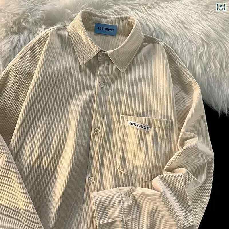 メンズ ファッション 春夏 秋冬 かっこいい オシャレ モテ 男性用 紳士服 服 韓国 シンプル 大人 秋冬 メンズ 長袖 シャツ ゆったり レ..