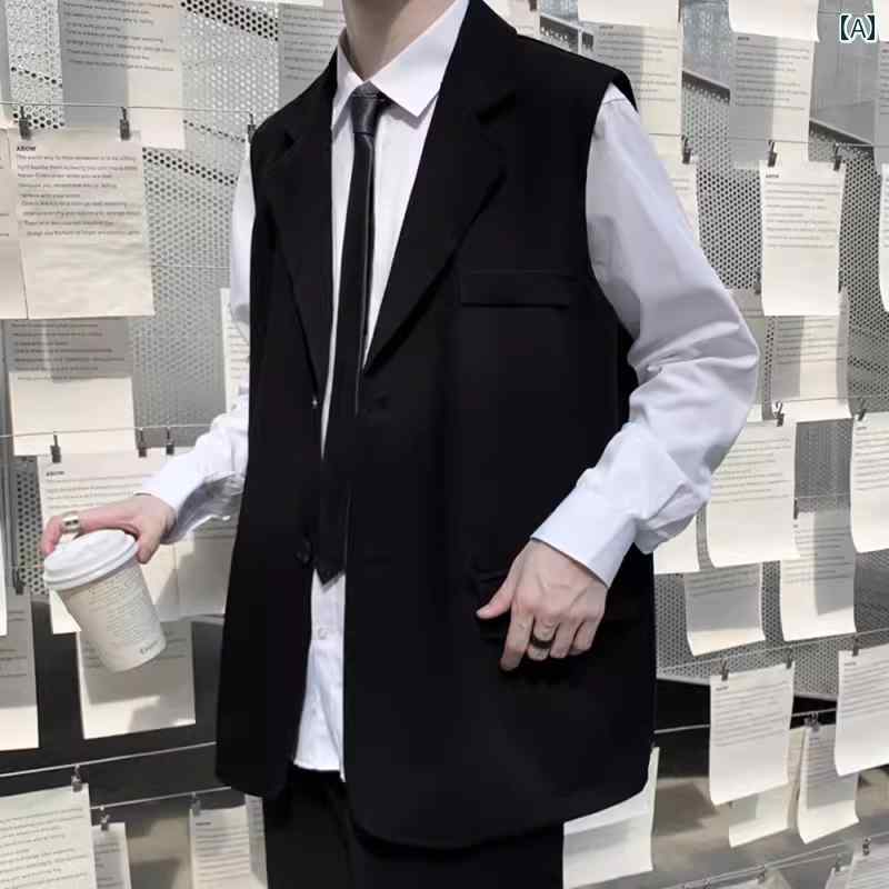 メンズ ファッション 春夏 秋冬 かっこいい オシャレ モテ 男性用 紳士服 服 韓国 シンプル 大人 春秋 スーツ ベスト メンズカジュアル アウターウェア ノースリーブ スモール スーツ 韓国 高級 英国 ベスト ジャケット