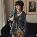 メンズ ファッション 春夏 秋冬 かっこいい オシャレ モテ 男性用 紳士服 服 韓国 シンプル 大人 男女兼用の 夏用 フード付き 長袖 シャツ おしゃれな チェック柄 ゆったり 軽量 通気性 休暇 サイクリング用 日焼け防止 シャツ