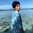メンズ ファッション 春夏 秋冬 かっこいい オシャレ モテ 男性用 紳士服 服 韓国 シンプル 大人 夏島の 休暇 冷感の クール 半袖 花柄 シャツ 男女兼用 デイジー プリントの 薄手 旅行 シャツ 男の子用