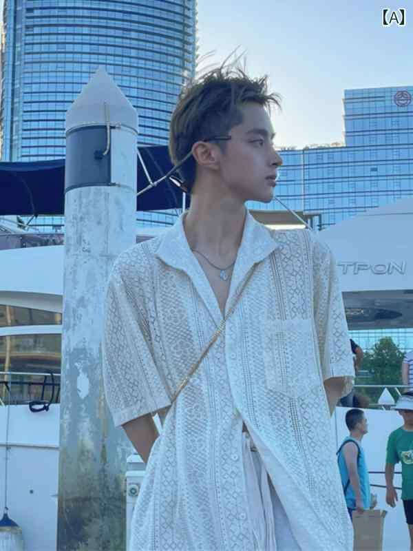メンズ ファッション 春夏 秋冬 かっこいい オシャレ モテ 男性用 紳士服 服 韓国 シンプル 大人 魅惑的 テンション シャツ メンズ 夏 薄手 ドレープ キューバ カラー ビーチ 旅行 日焼け防止 服 ホリデー スタイル 半袖