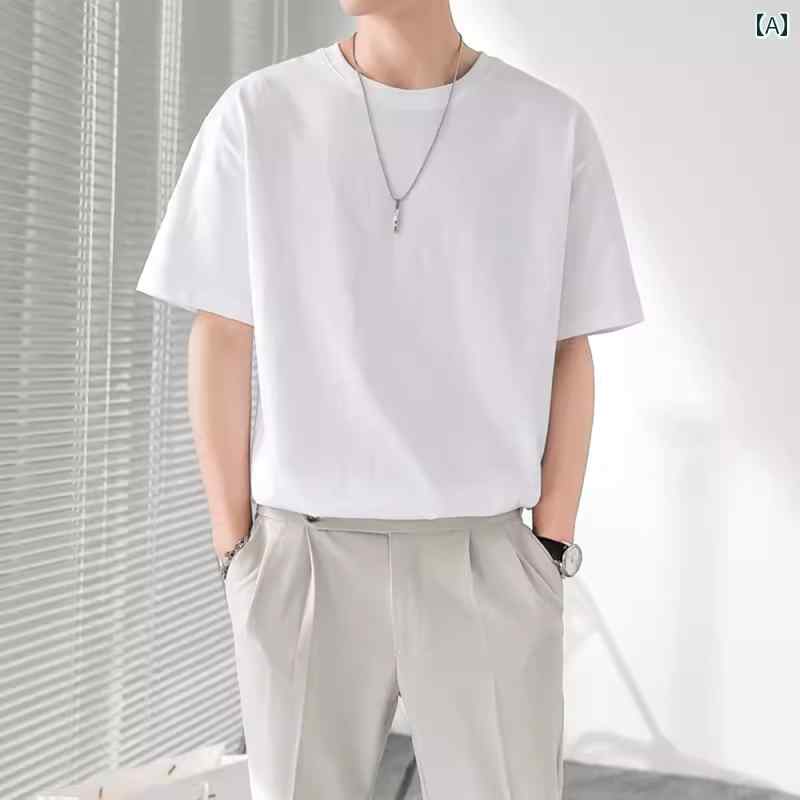 メンズ ファッション 春夏 秋冬 かっこいい オシャレ モテ 男性用 紳士服 服 韓国 シンプル 大人 軽量 大人 洗練 高級 T シャツ メンズ..