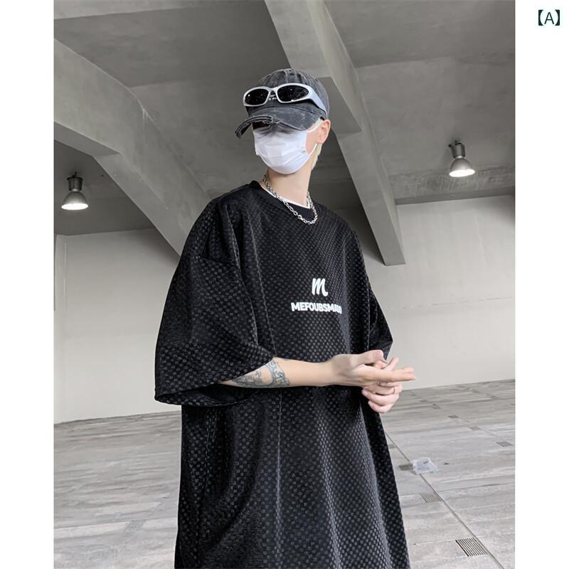 Rakuten - メンズ ファッション 春夏 秋冬 かっこいい オシャレ モテ 男性用 紳士服 服 韓国 シンプル 大人 夏 メンズ クール 冷感 半袖 T シャツ ハイエンド クールファッション ストリートの ゆったり 半袖 トップス T シャツ
