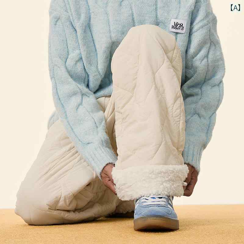 樂天商城 - メンズ ファッション 春夏 秋冬 かっこいい オシャレ モテ 男性用 紳士服 服 韓国 シンプル 大人 ラムウール ひょうたん 柄 コットンパンツ メンズ 冬 厚手 アウター キルティング パンツ ゆったり スリム 暖かい 防寒 スキー パンツ
