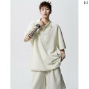 メンズ ファッション 春夏 秋冬 かっこいい オシャレ モテ 男性用 紳士服 服 韓国 シンプル 大人 ジャカード ポロシャツ 半袖 ショート パンツ スーツ メンズ 夏用 高級 ウェア ゆったり カジュアル メンズ クール セット