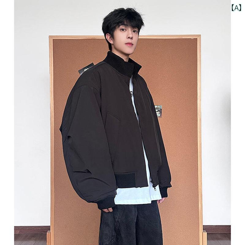 メンズ ファッション 春夏 秋冬 かっこいい オシャレ モテ 男性用 紳士服 服 韓国 シンプル 大人 防風 シルエット フライト ジャケットコットン コート メンズ 春秋 メンズ アメリカン ショート ボンバー ワークウェア コットン コート メンズ
