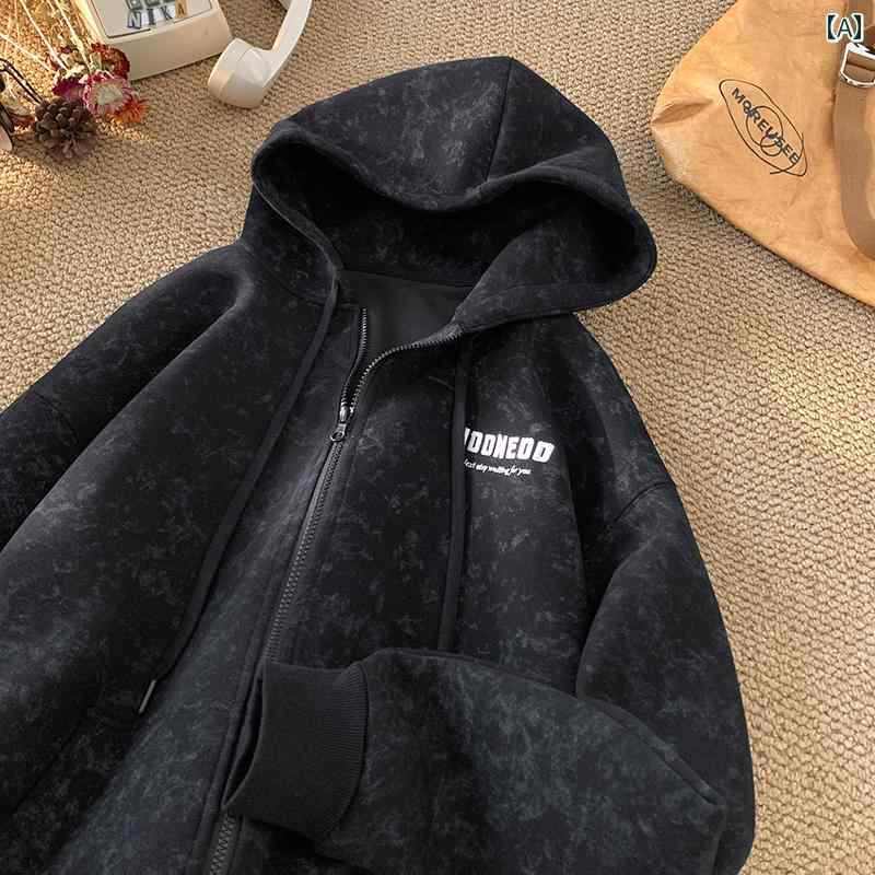 メンズ ファッション 春夏 秋冬 かっこいい オシャレ モテ 男性用 紳士服 服 韓国 シンプル 大人 ウォッシュ 加工の ヘビー ダーティ カーディガン セーター メンズ フード付き 春秋 初秋 カップル ジャケット ゆったり