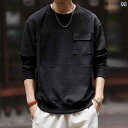 メンズ ファッション 春夏 秋冬 かっこいい オシャレ モテ 男性用 紳士服 服 韓国 シンプル 大人 緑の 鹿のの レトロ スプライシング コーデュロイ ラウンドネック ニット スウェットシャツ 男性用 秋冬 大きいサイズ 長袖 トップ