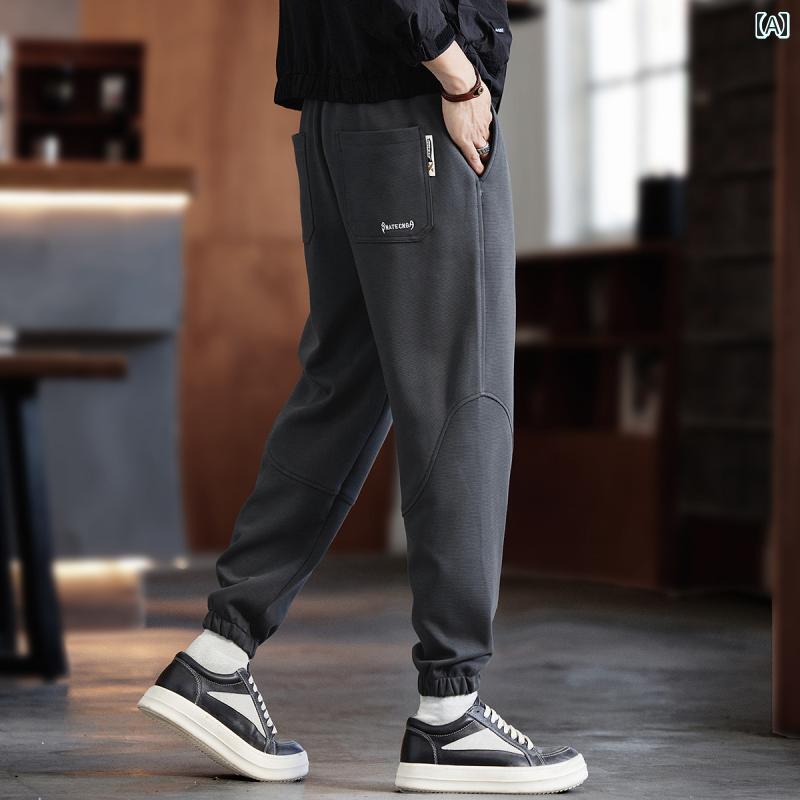 Pants - メンズ ファッション 春夏 秋冬 かっこいい オシャレ モテ 男性用 紳士服 服 韓国 シンプル 大人 グリーン ディア アメリカン ヘビー レトロ 刺繍 メンズ スウェットパンツ 秋冬 スポーツ カジュアル パンツ