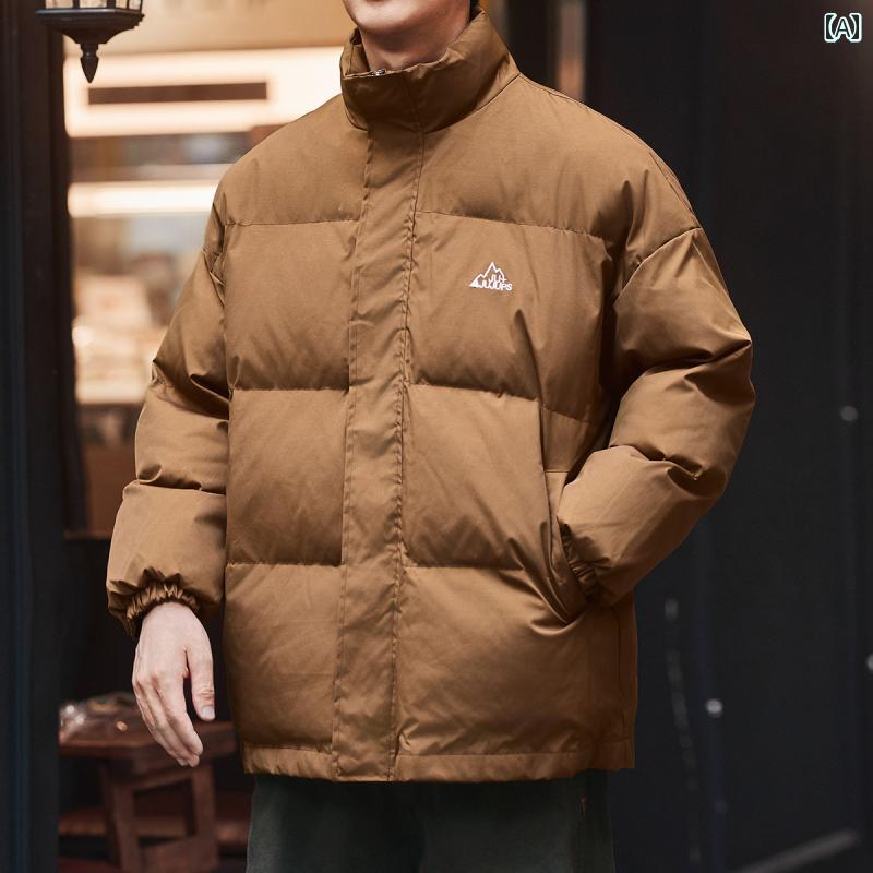 メンズ ファッション 春夏 秋冬 かっこいい オシャレ モテ 男性用 紳士服 服 韓国 シンプル 大人 グリーン ディア ハイエンド レトロ 厚手 綿 コート メンズ 秋冬 フード レス スタンドカラー 暖かい パン ジャケット