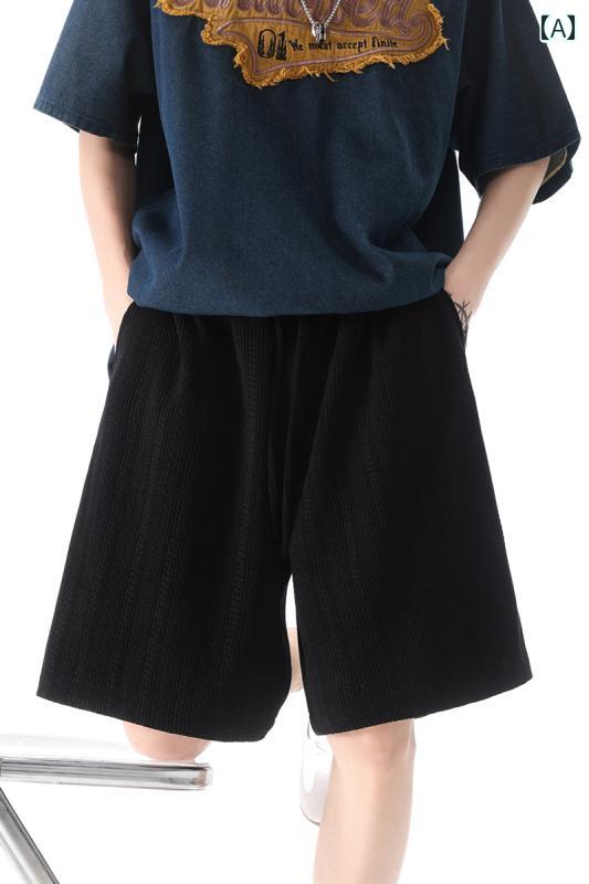 Pants - メンズ ファッション 春夏 秋冬 かっこいい オシャレ モテ 男性用 紳士服 服 韓国 シンプル 大人 小麦の 耳 柄 カジュアル ショート パンツ メンズ 夏 着 ストレート パンツ ワイド レッグ レトロ メンズショート パンツ