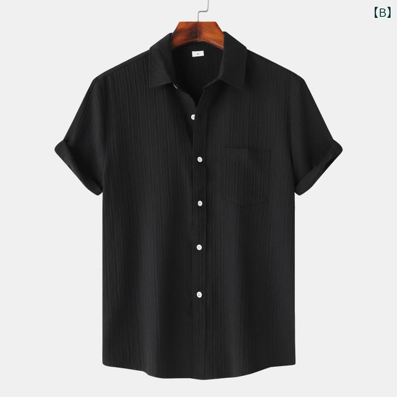 メンズ ファッション 春夏 秋冬 かっこいい オシャレ モテ 男性用 紳士服 服 韓国 シンプル 大人 夏 メンズ 無地 半袖 シャツ 大きいサイズ ゆったり アメリカン シャツ メンズシャツ