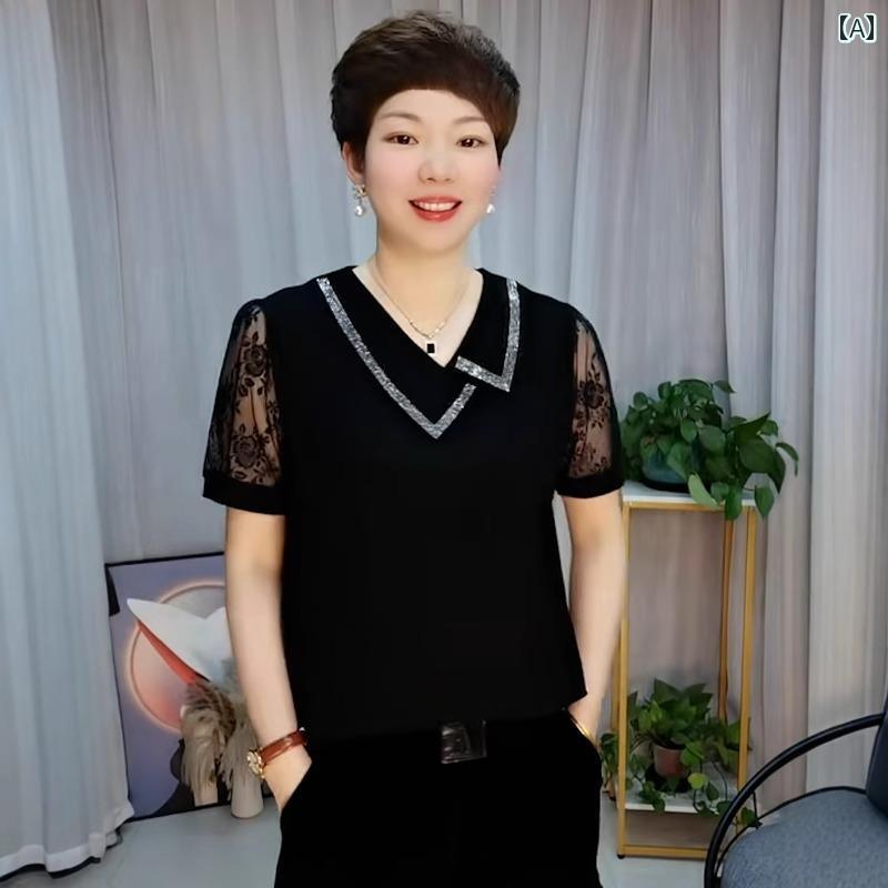 樂天商城 - レディース ファッション おしゃれ 春夏 秋　冬 大人 上品 高級 マダム ミス ミセス プレゼント 夏　ママ　不規則　ホット　半袖　T　シャツ　快適　カジュアル　トップス
