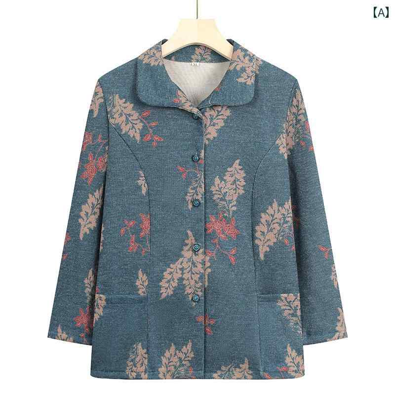 樂天商城 - レディース ファッション おしゃれ 春夏 秋　冬 大人 上品 高級 マダム ミス ミセス プレゼント 春　秋おばあちゃん　長袖　シャツ　歳　カーディガン　上着　母　ワンピースおばあちゃん　薄手　コート