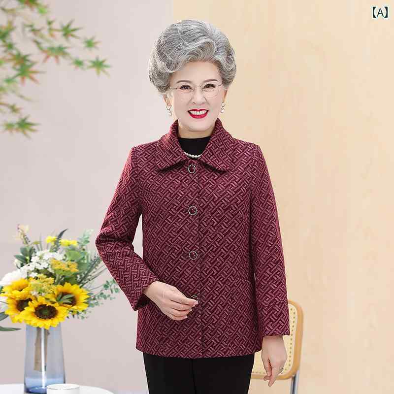 レディース ファッション おしゃれ 春夏 秋　冬 大人 上品 高級 マダム ミス ミセス プレゼント 婦人服おばあちゃん　春服　長袖　唐装　ジャケット　母　服　春　秋　歳おばあちゃん　服