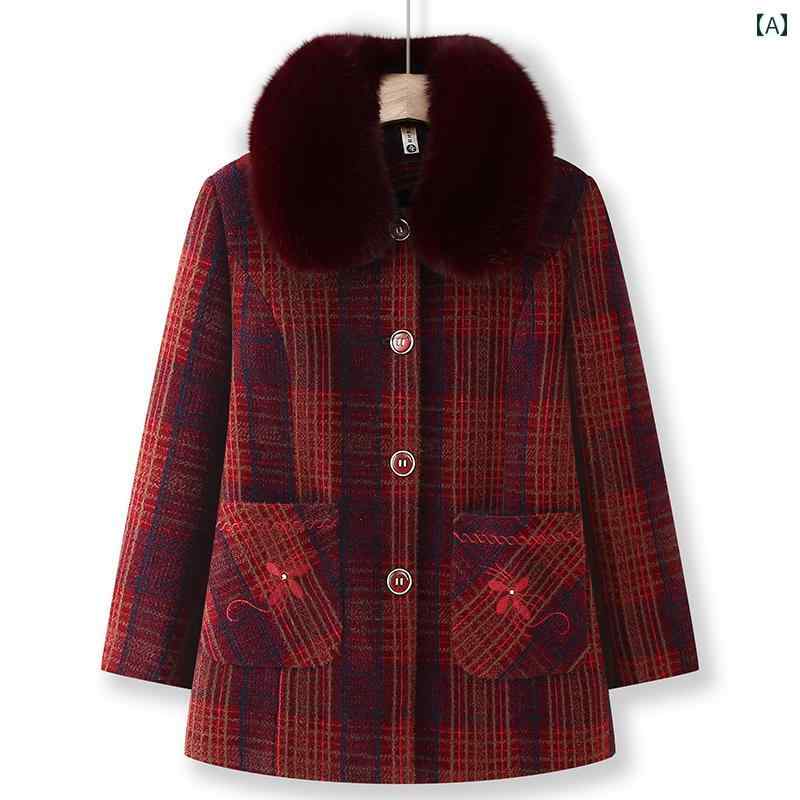Rakuten - レディース ファッション おしゃれ 春夏 秋　冬 大人 上品 高級 マダム ミス ミセス プレゼント おばあちゃん秋　冬　毛皮　襟　裏起毛　厚手　コート　女性　カジュアル　ミディアム　丈　コート　母　風　コットンコート