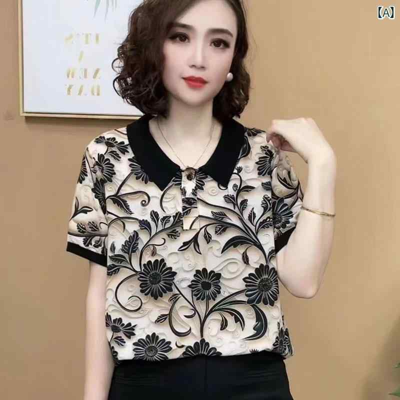 レディース ファッション おしゃれ 春夏 秋　冬 大人 上品 高級 マダム ミス ミセス プレゼント ファッション　婦人服ゆったり　スリムトップス　T　シャツ　母　夏服　半袖　シャツ