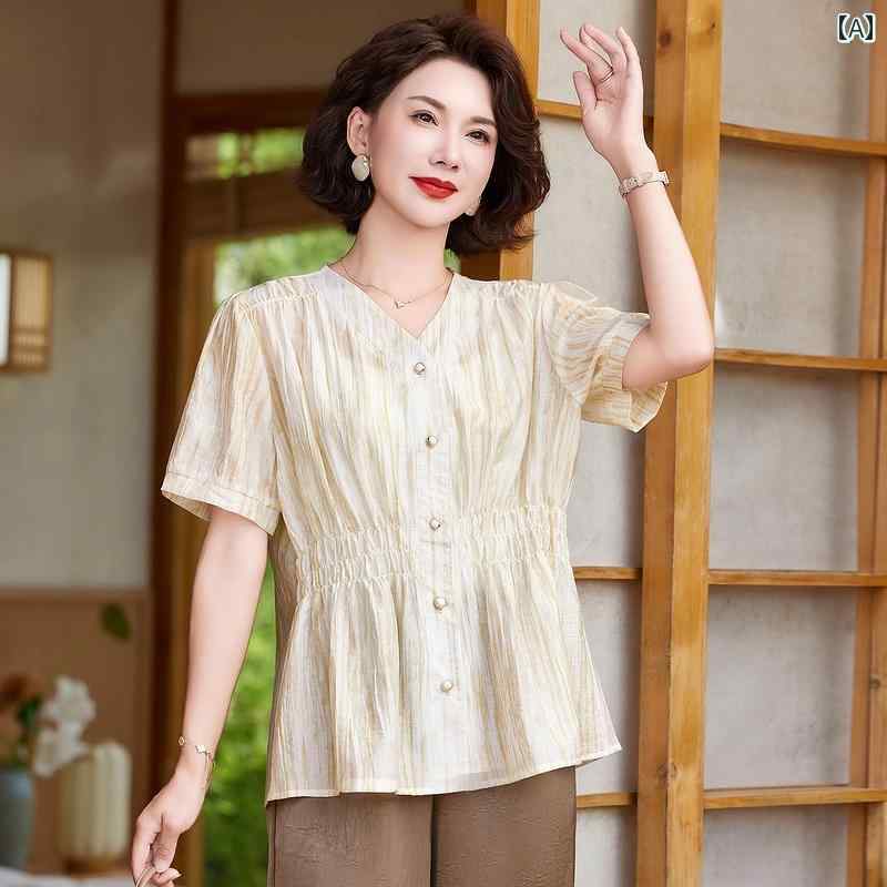 レディース ファッション おしゃれ 春夏 秋　冬 大人 上品 高級 マダム ミス ミセス プレゼント 若々しい夏　半袖　T　シャツ　女性　小さい　シャツトップス　シャツ　ツーピース　スーツ