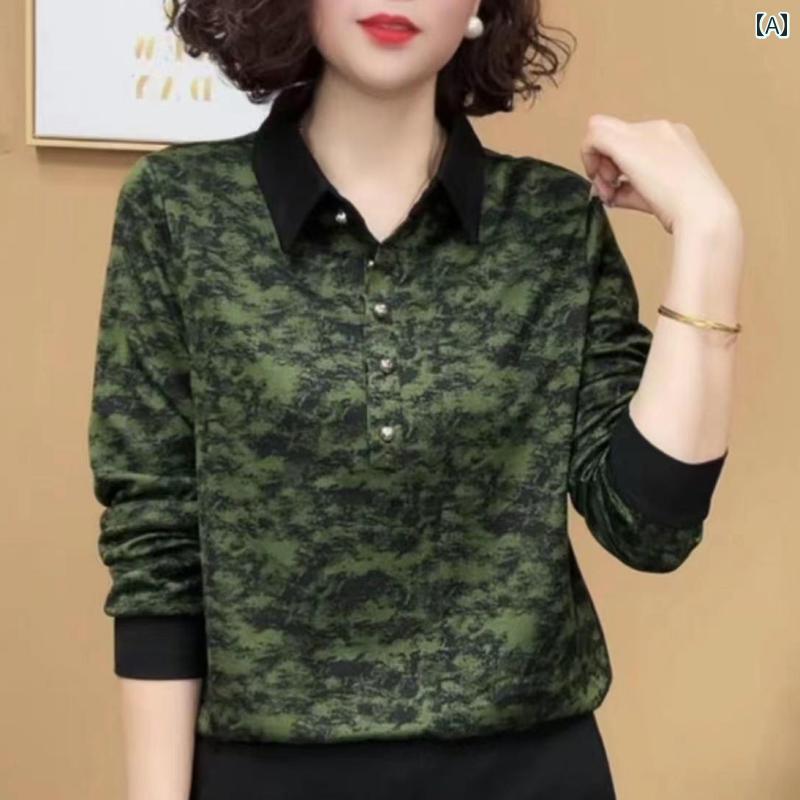 樂天商城 - レディース ファッション おしゃれ 春夏 秋　冬 大人 上品 高級 マダム ミス ミセス プレゼント 春　秋　婦人服　洋風　小さい　シャツ　ママ　服長袖　トップス　T　シャツ