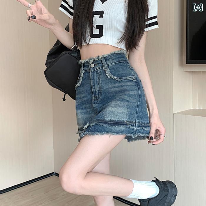 レディース ファッション おしゃれ 春夏 秋　冬 大人 上品 高級 マダム ミス ミセス プレゼント 女性用　ロー　エッジ　デニムスカート　春夏　スタイル　ハイウエスト　スリミング　aライン　カート　イン