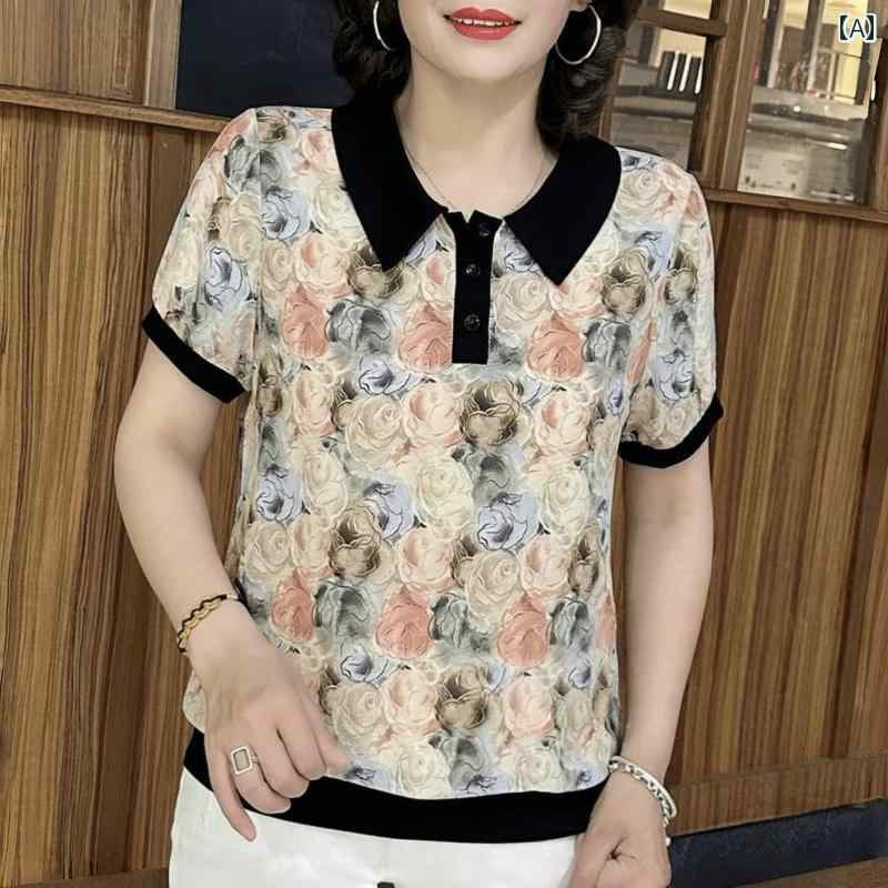 Other - レディース ファッション おしゃれ 春夏 秋　冬 大人 上品 高級 マダム ミス ミセス プレゼント 夏　半袖　T　シャツ　のお母さん　付きレディース　小さめ　シャツ　スリム　ゆったり　トップス