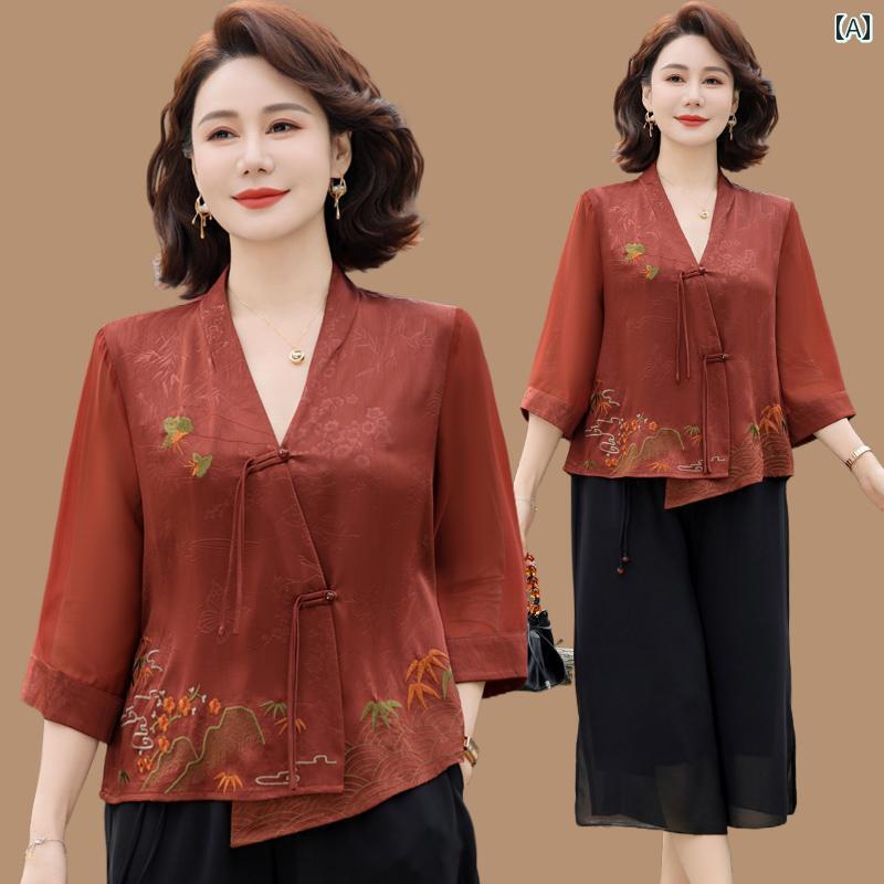 レディース ファッション おしゃれ 春夏 秋　冬 大人 上品 高級 マダム ミス ミセス プレゼント 母　夏　　T　シャツ　スーツ　　女性　春夏　ツーピース　スーツ