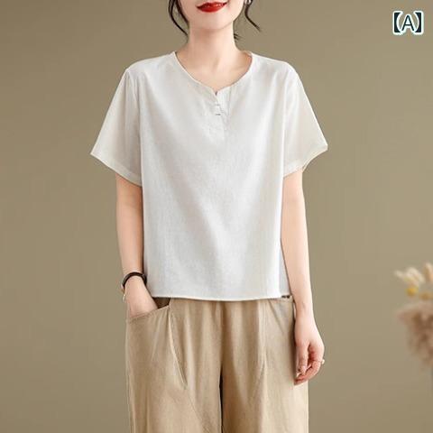 レディース ファッション おしゃれ 春夏 秋　冬 大人 上品 高級 マダム ミス ミセス プレゼント ママ　　コットンリネン　スーツ　女性用　　大きいサイズ　ゆったり　カジュアル　レトロ　スタイル　ツーピース　スーツ
