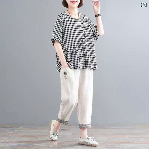 レディース ファッション おしゃれ 春夏 秋 冬 大人 上品 高級 マダム ミス ミセス プレゼント 女性 夏服 スーツ 大きいサイズ チェック柄 半袖 トップス 綿 麻ツーピース スーツ レディース ファッション おしゃれ 春夏 秋 冬 大人 上品 高級 マダム ミス ミセス プレゼント 女性 夏服 スーツ 大きいサイズ チェック柄 半袖 トップス 綿 麻ツーピース スーツ