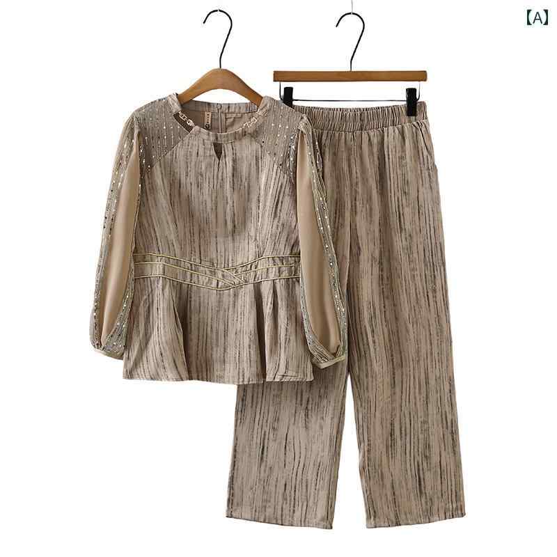 レディース ファッション おしゃれ 春夏 秋　冬 大人 上品 高級 マダム ミス ミセス プレゼント 若々しい春　スーツ　　エレガント　女性　義母　夏　長袖　ツーピース　スーツ