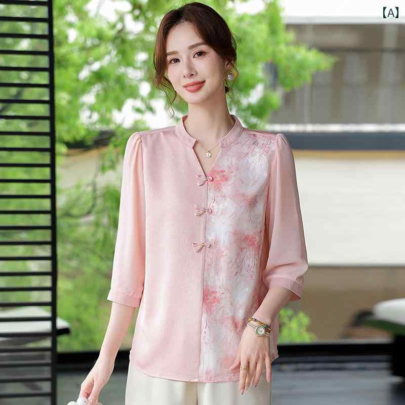 レディース ファッション おしゃれ 春夏 秋　冬 大人 上品 高級 マダム ミス ミセス プレゼント 若々しい春夏　スタイリッシュ　シャツ　中袖　トップス　女性　夏　半袖　ファッション　スーツ
