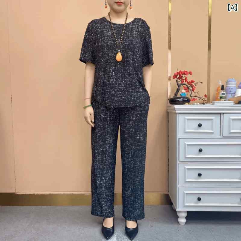 樂天商城 - レディース ファッション おしゃれ 春夏 秋　冬 大人 上品 高級 マダム ミス ミセス プレゼント 夏　半袖　ゆったり　薄手　ママ　カジュアル　ツーピース　スーツ　ファッション　女性　スーツ