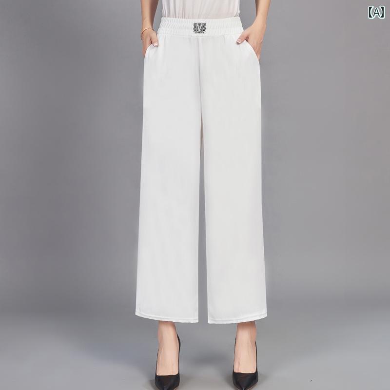 乐天商城 - レディース ファッション おしゃれ 春夏 秋　冬 大人 上品 高級 マダム ミス ミセス プレゼント マザー　パンツ　夏　薄手　九分丈　カジュアル　パンツ　ゆったり　スリム　女性　ストレート　ワイド　レッグ　パンツ