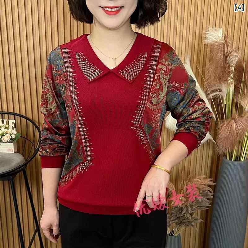 乐天商城 - レディース ファッション おしゃれ 春夏 秋　冬 大人 上品 高級 マダム ミス ミセス プレゼント 婦人服　母　春　秋　底　シャツ　　春型　トップス　おしゃれ　おしゃれ　ゆったり　スリム　シャツ