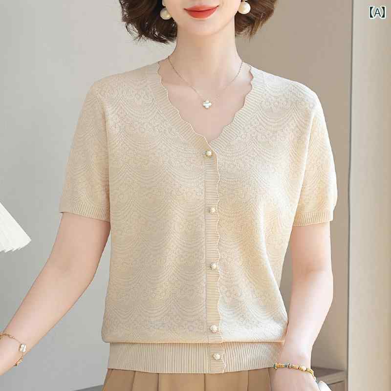 Rakuten - レディース ファッション おしゃれ 春夏 秋　冬 大人 上品 高級 マダム ミス ミセス プレゼント ママ　夏　半袖　トップス　おしゃれ女性　T　シャツ　夏　薄手　氷スーツ
