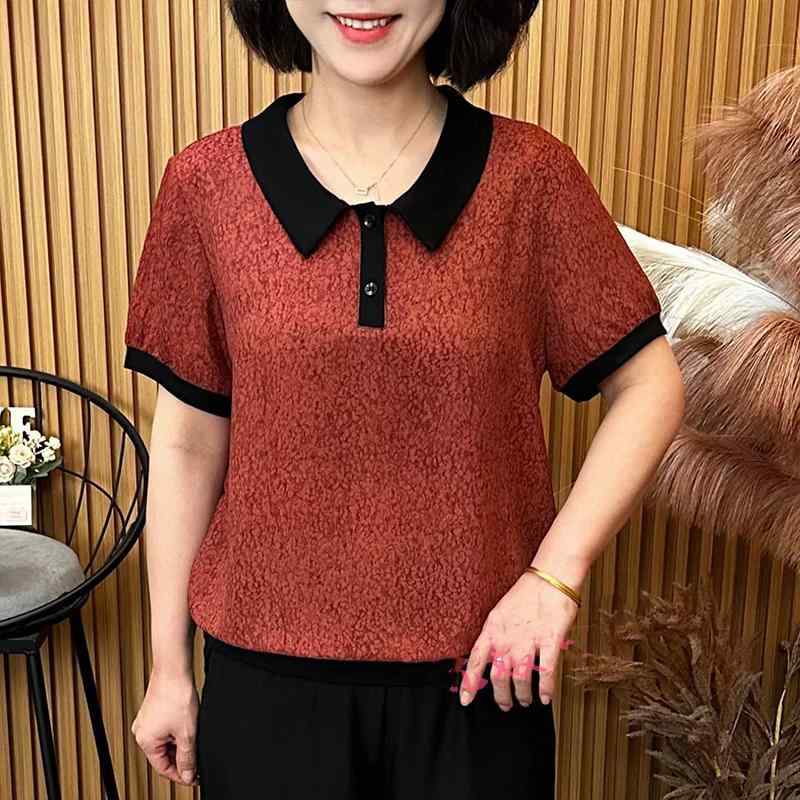 Original - レディース ファッション おしゃれ 春夏 秋冬 大人 上品 高級 マダム ミス ミセス プレゼント ファッション 婦人服 ママ 夏服 スタイル 半袖 ゆったり トップス T シャツ 小さい シャツ