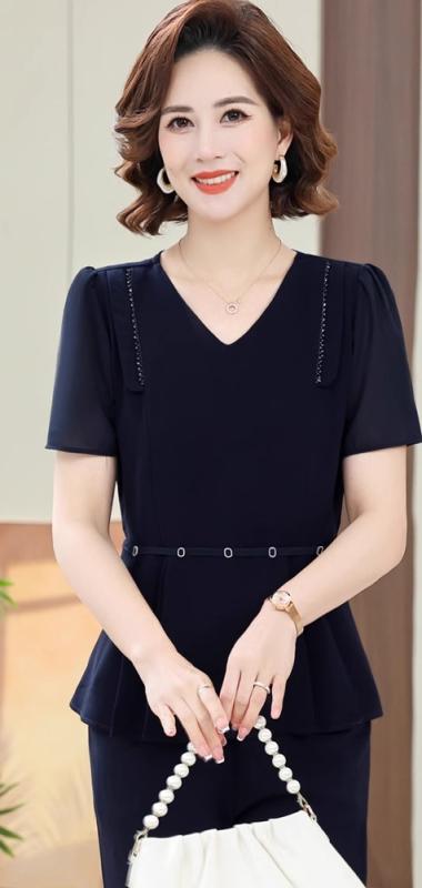 レディース ファッション おしゃれ 春夏 秋 冬 大人 上品 高級 マダム ミス ミセス プレゼント 夏 スーツ 女性 半袖 夏 シフォンシャツ トップス 質 ツーピース スーツ
