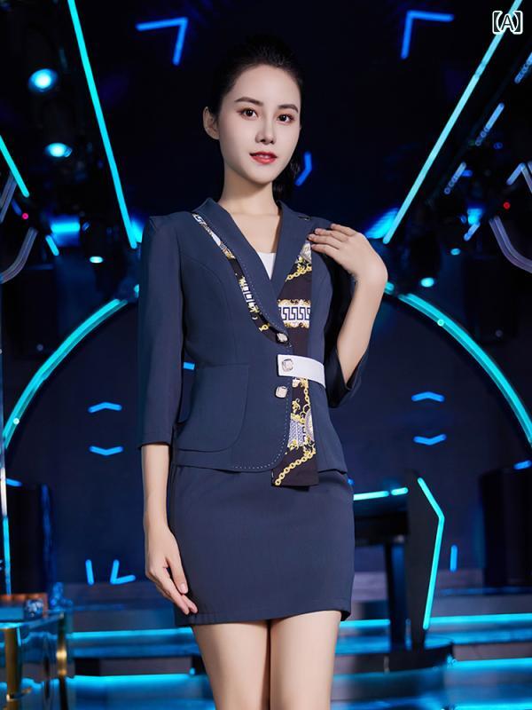 制服 ユニフォーム バー ナイトクラブ ナイトクラブ 女性 ファッション フロント デスク コンサルタント ヤング マスター 服 秋　冬服