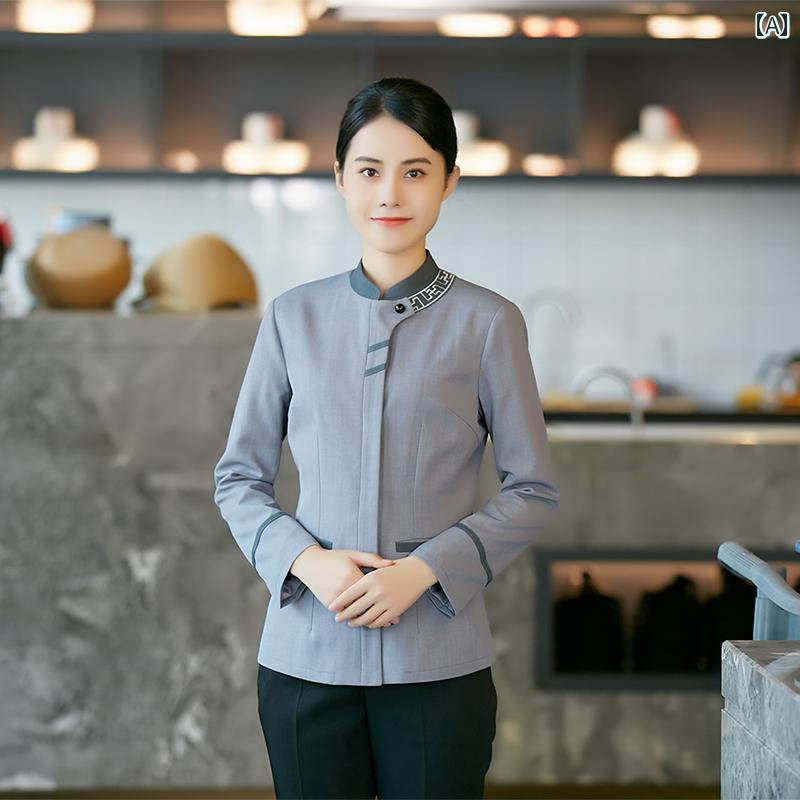 制服 ユニフォーム ホテル コミュニティ プロパティ クリーニング 秋　冬 長袖 客室 ハウスキーピング クリーニング 服