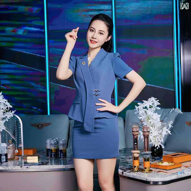 制服 ユニフォーム バー ナイトクラブ フロント デスク 顧客 サービス 制服 半袖 ファッション スーツ ..