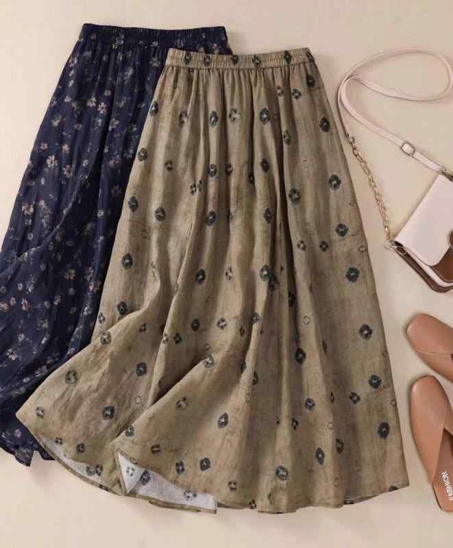 レディース ファッション おしゃれ 春夏 秋冬 大人 上品 高級 マダム ミス ミセス プレゼント 夏 女性 プリント スカート 弾性 ウエスト カジュアル スリミング カバー 花柄 ポケット ハイウエスト aライン スカート シンプル ロング(4.0)