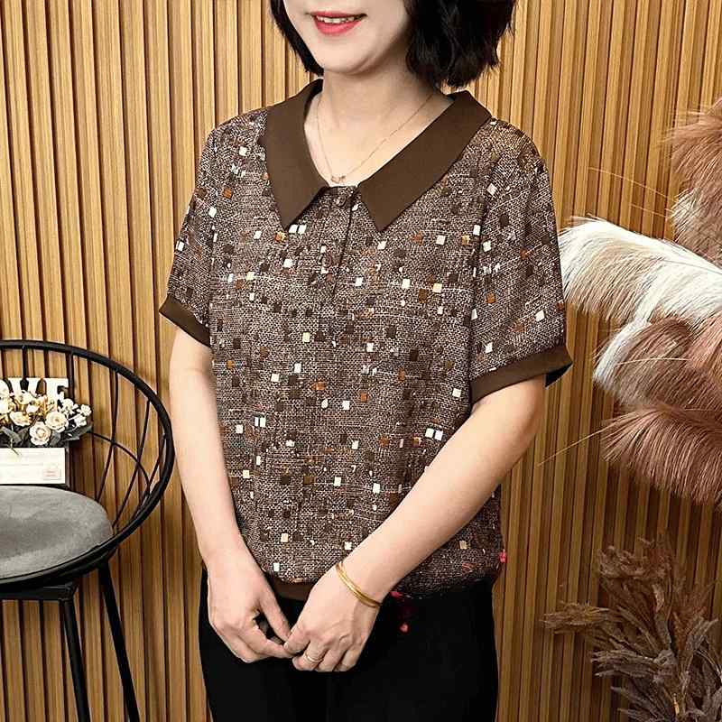 T-Shirts - レディース ファッション おしゃれ 春夏 秋冬 大人 上品 高級 マダム ミス ミセス プレゼント ドール カラー 半袖 夏 ファッション ゆったり お腹 カバー ママ カジュアル T シャツ シンプル