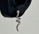 韓国 おすすめ 春夏 秋 冬 メンズ 男性 ファッション かっこいい おしゃれ モテ アクセサリー ジュエリー クール スネーク ヘビー イヤリング ピアス 女性 男女兼用 レディース 個性的 シンプル 耳 合金 メッキ