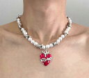 韓国 おすすめ 春夏 秋冬 メンズ 男性 ファッション かっこいい おしゃれ モテ アクセサリー ジュエリー パール ハート 棘 ネックレス レディース 女性 男女兼用 クール ヒップホップ かわいい 個性的 合金 メッキ