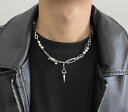 韓国 おすすめ 春夏 秋 冬 メンズ 男性 ファッション かっこいい おしゃれ モテ アクセサリー ジュエリー ビーズ チェーン スタッズ ネックレス ヒップホップ シンプル 個性的 高級 チタン