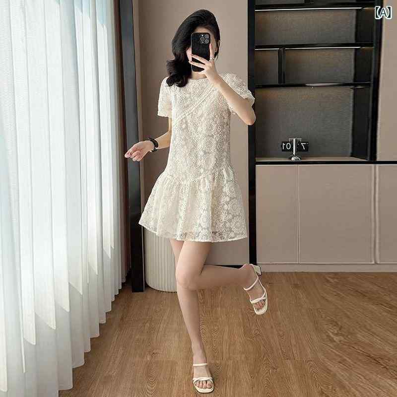 レディース ファッション 春夏 秋冬 オシャレ かわいい 韓国 レースドレス 女性 夏 フランススリムショートスカート 独特美
