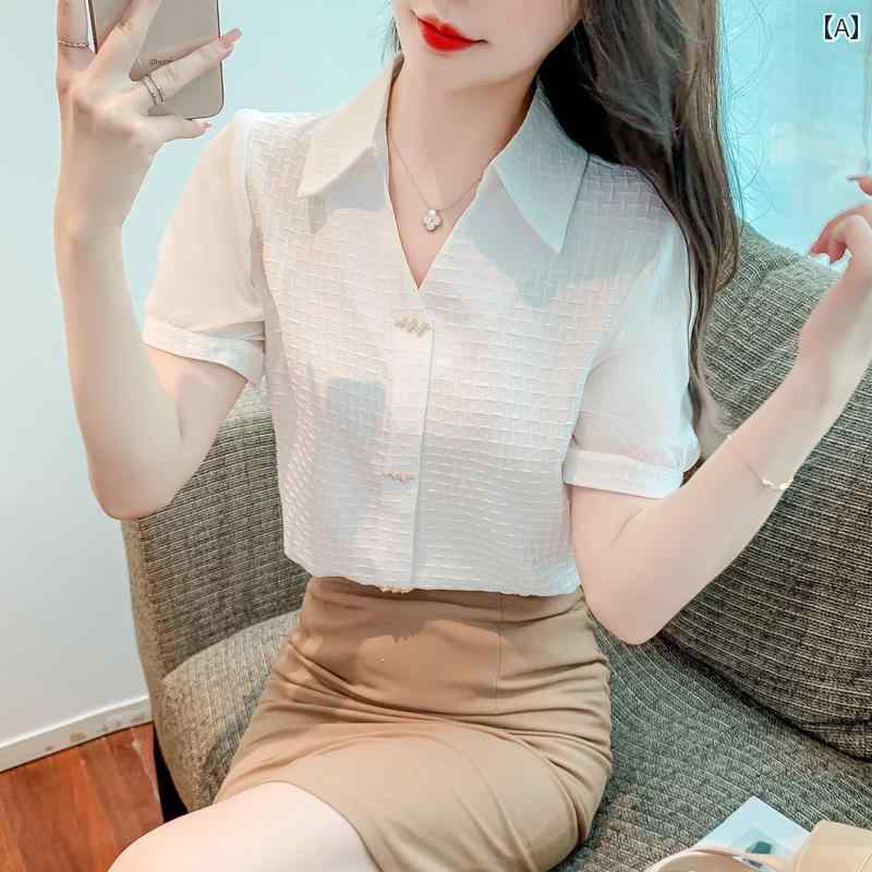 樂天商城 - レディース ファッション 春夏 秋冬 オシャレ かわいい 韓国 ポロカラーT 半袖 夏 お腹 カバープロトップス