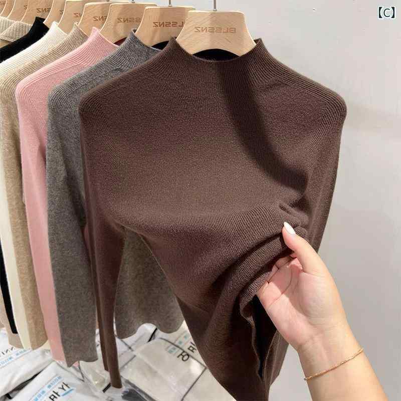 レディース ファッション 春夏 秋冬 オシャレ かわいい 韓国 ホワイトデザイアハーフタートルネックニット セーター トップス 春 インナースリム セーター レイヤリング